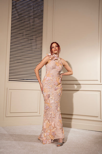 Floral sequined dress