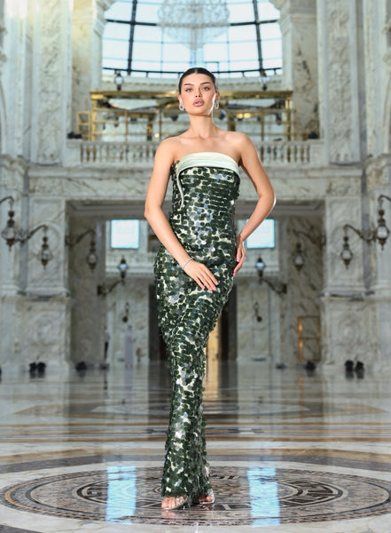 Large messy sequins dress