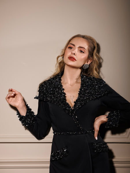 فستان بدلة سوداء