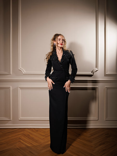 فستان بدلة سوداء