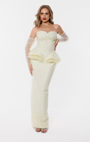 Butter yellow corset dress
