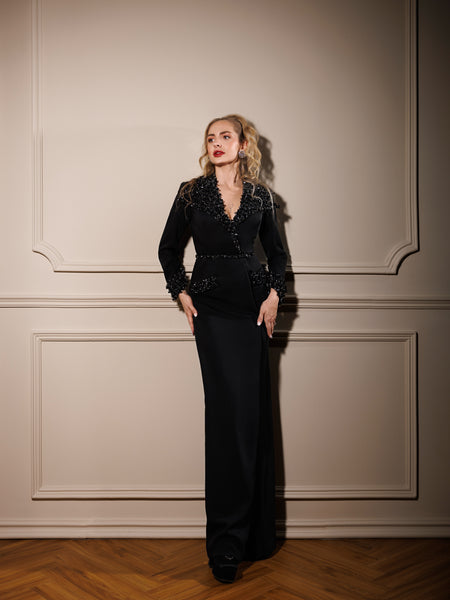 فستان بدلة سوداء