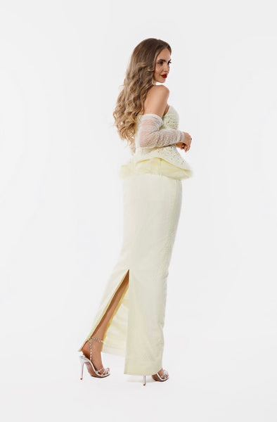 Butter yellow corset dress