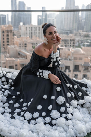 Black floral dress