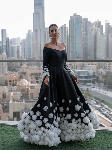 Black floral dress