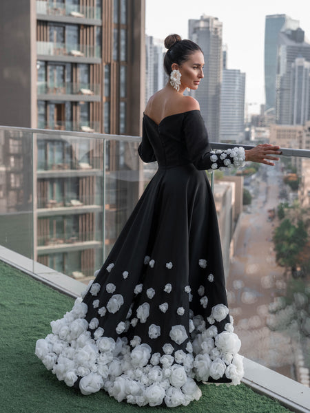 Black floral dress